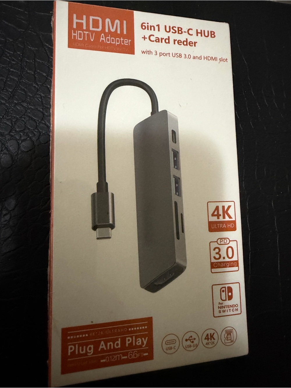 6-in-1 USB-C Hub with HDMI + Card Reader - Gray